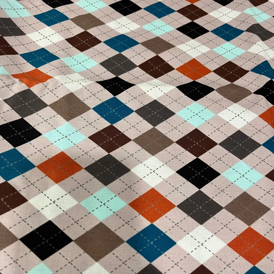 Tela de algodón Brother Sister Design Studio ARGYLE 1 3/8 yardas multicolor Foto 2 de 4