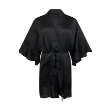 Victoria's Secret Satin Kimono Robe Black