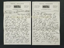 1920s antique HOTEL MADISON mt WEST YELLOWSTONE TRAVEL LETTER handwritten