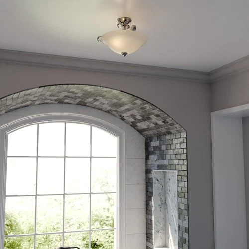 Vaxcel Lighting C0310 3 Light 17"W Flush Mount Bowl Ceiling - Nickel - Picture 4 of 9