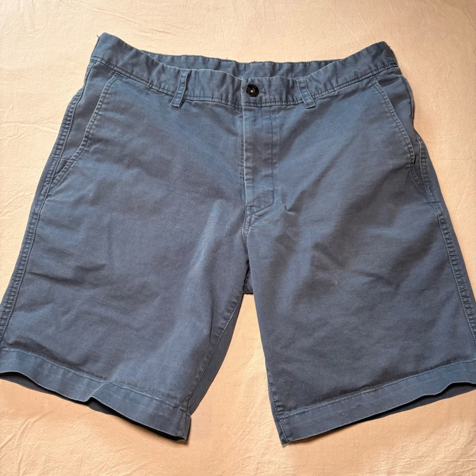 The North Face Mens Blue Grey Cotton Sorona Chino Shorts Size 34 Regular