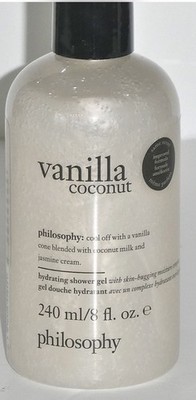Philosophy Hydrating Shower Gel 8 fl oz VANILLA COCONUT NEW & SEALED!!