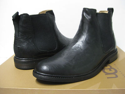 UGG LEIF MEN BOOTS LEATHER BLACK US 13 /UK 12 /EU 46
