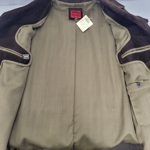 Vintage Mens Medium Cole Haan Country Brown Suede Calfskin Dress Jacket HA63732 - Picture 6 of 8