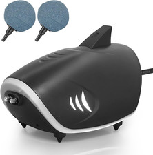 6W Silent Aquarium Air Pump - 160GPH Large Air Volume Fish Aerator, Adjustable O