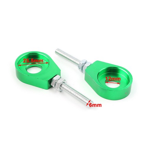 2 Stück 12 mm Kettenverstellblock Spanner für Pit Quad Dirt Bike ATV CRF50 grün - Bild 9 von 9