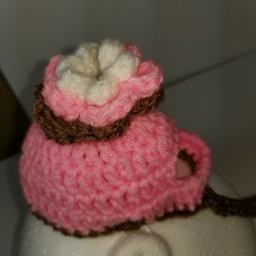New Pink Hand Made Crochet Dog cat Hat with flower for Small Medium size dog cat - Picture 10 of 12