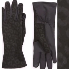 NORDSTROM WOMENS TONAL LEATHER SUEDE TECH GLOVES BLACK SIZE S/M NWOT