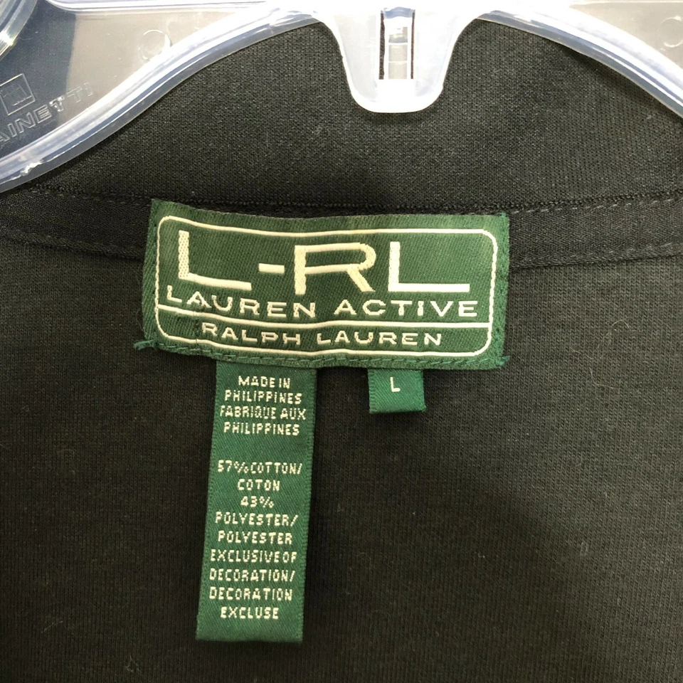 L-RL Ralph Lauren активный женщин черный Sport молнии куртка размер L оранжевая полоса HK - Изображение 2 из 4