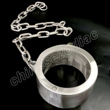Super Heavy 8KG Stainless Steel Metal Neck Collar Restraint Chain Slaves Bound