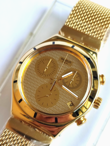 Swatch Irony Chrono YCG410G Golden Cover New