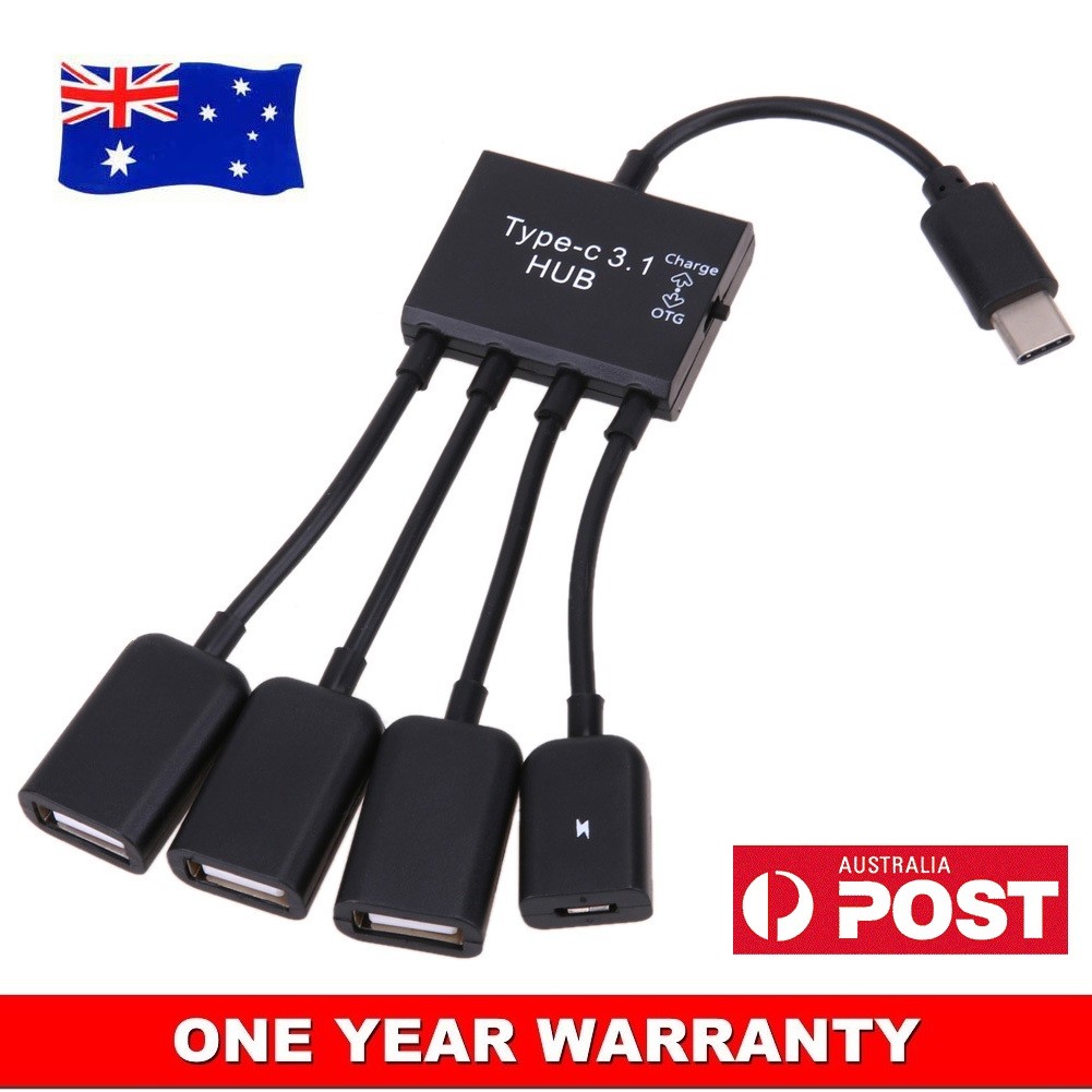 4-in-1 USB Type-C OTG HUB w/ Power Charge For Samsung Galaxy