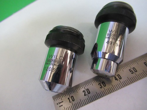 Lot Objectifs 10X 40X WILD HEERBRUGG Suisse Microscope Pièce Comme sur la Photo - Photo 7 sur 10