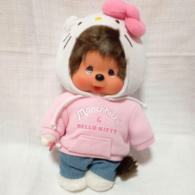 Sanrio Collaboration Hello Kitty x Monchhichi Plush Size M Used