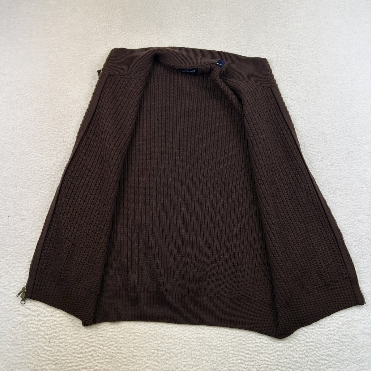 Austin Reed Vest Mens XL Full Zip Sleeveless 100% Merino