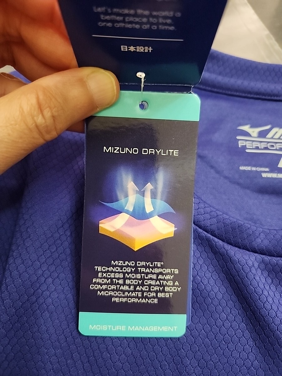Mizuno Performance Tee Shirt Mens XS Purple Short Sleeve Moisture