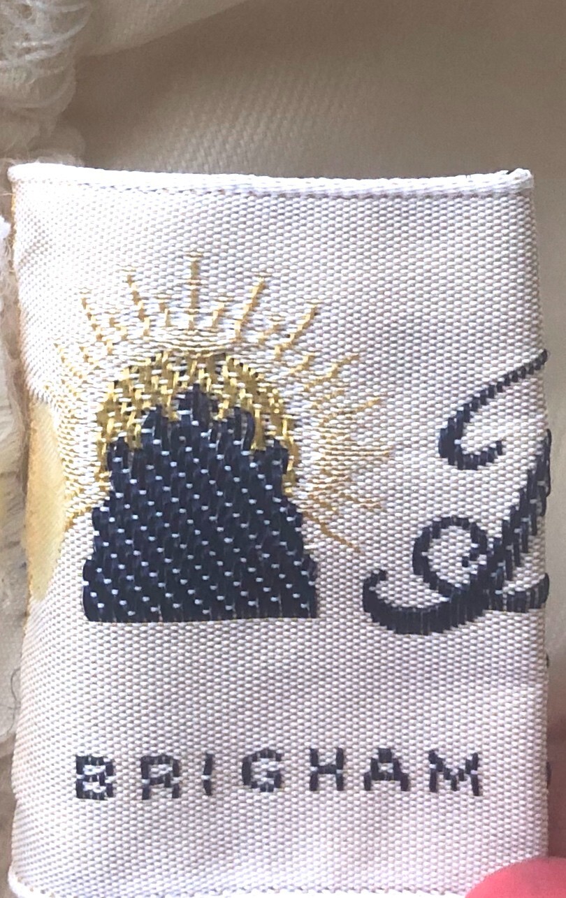 VINTAGE BARON BRIGHAM WOOLEN MILLS WAFFLE WOOL BLANKET BUTTERCREAM 60"x