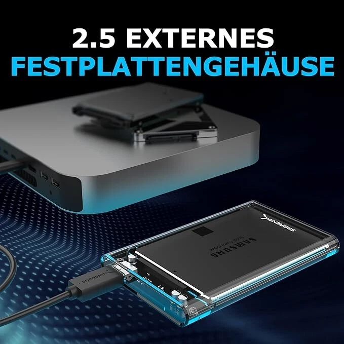 SABRENT Festplattengehäuse 2,5 Zoll, SSD HDD SATA zu USB 3.2x1 Gehäuse (EC-OCUB) - Bild 2 von 4