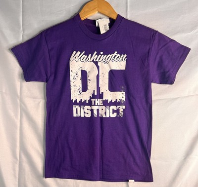 Delta Pro Weight 100% cotton 'Washington DC the District'' Purple T-Shirt M Youth