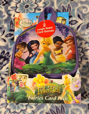 Tinker Bell ''Fairies Card Pack'' 2 Magical Card Games With Case  New / Old Stock