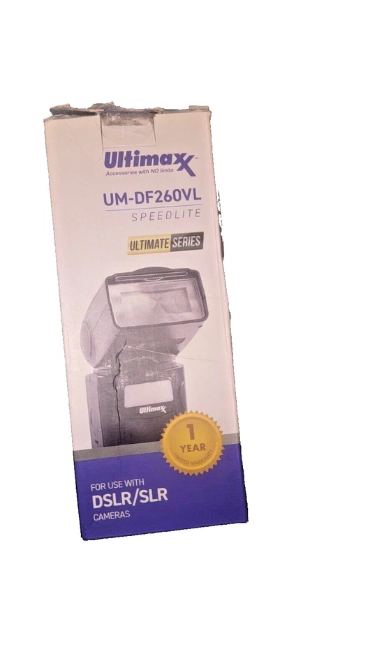 Flash Speedlite Ultimaxx Dynamic DF260VL con luz LED para Canon Nikon Fujifilm Foto 2 de 4