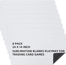 Yexiya 8 Pieces Card Game Mats 14 x 24 Inch Sublimation Blanks Playmat for Tr...