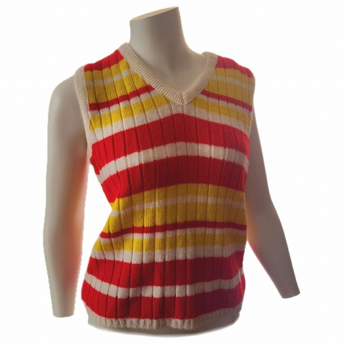 Vintage Striped Vest Pendleton 70s 80s Womens Size Medium Country Sophisticates - Picture 2 of 5