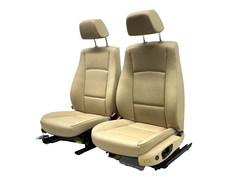 BMW X1 2012-2015 asientos delanteros izquierdo y derecho beige cuero térmico OEM Foto 2 de 4