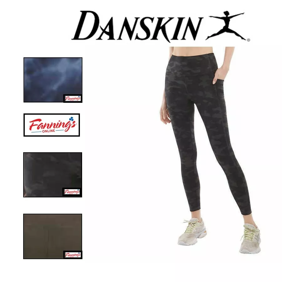 Danskin Ladies' Super Soft 7/8 Legging Side Pockets High Waist Yoga Pant, I13