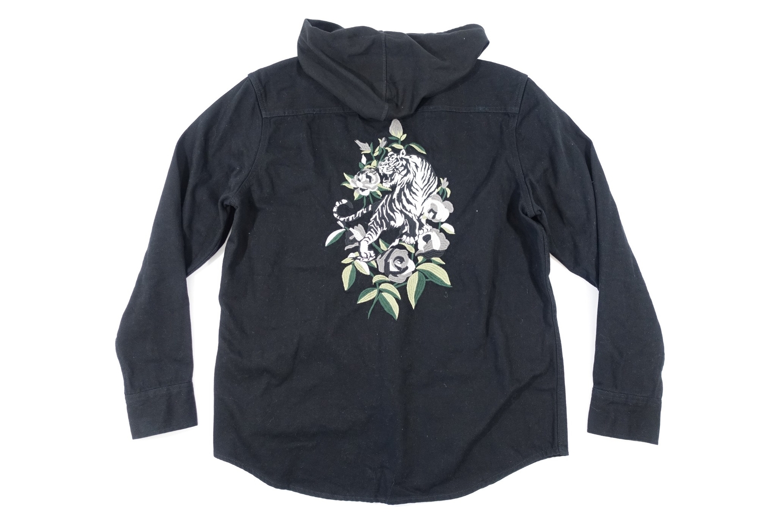 Inkl. International Concepts XL Tiger Dschungel Bestickt Kapuzenhemd Stil Jacke Inkl. International Concepts XL Tiger Dschungel Bestickt Kapuzenhemd Stil Jacke