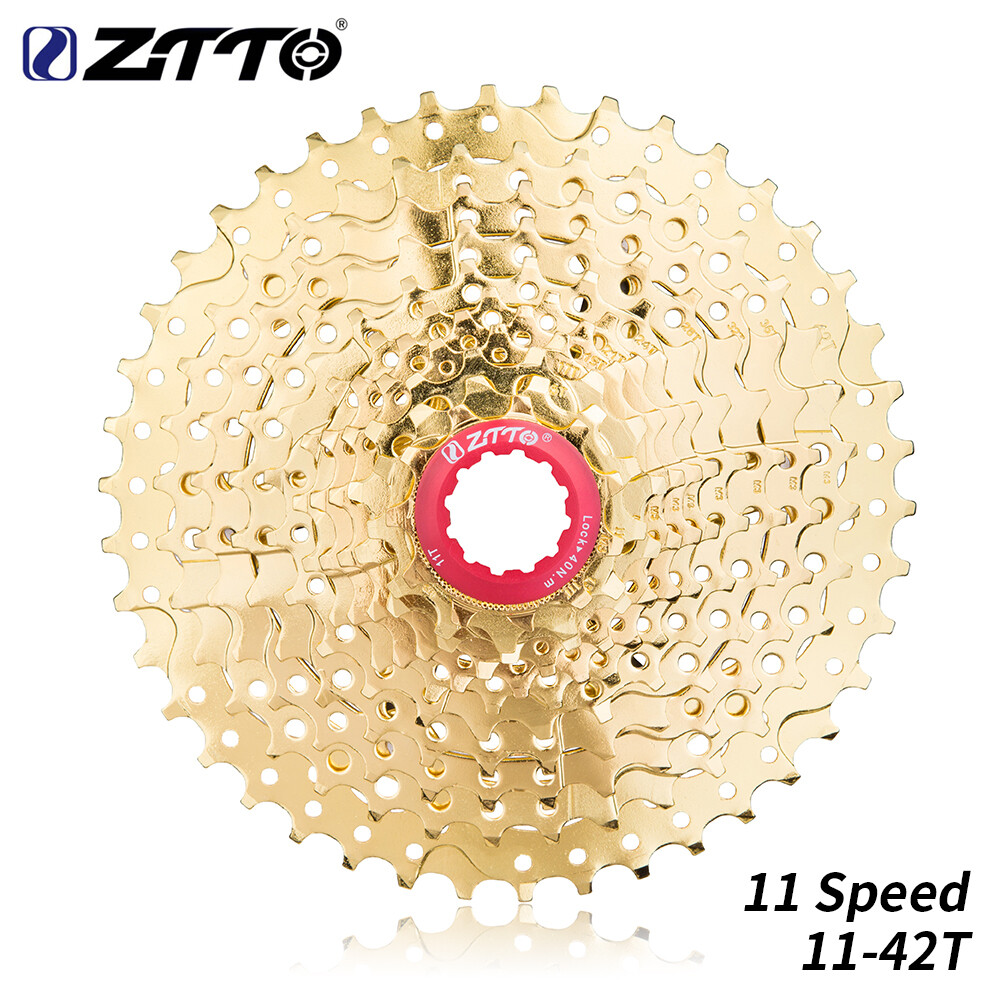 ZTTO Ciclismo 11 Velocidades 11-42T MTB Montaña Bicicleta Cassette Piñón Dorado Rueda Libre
