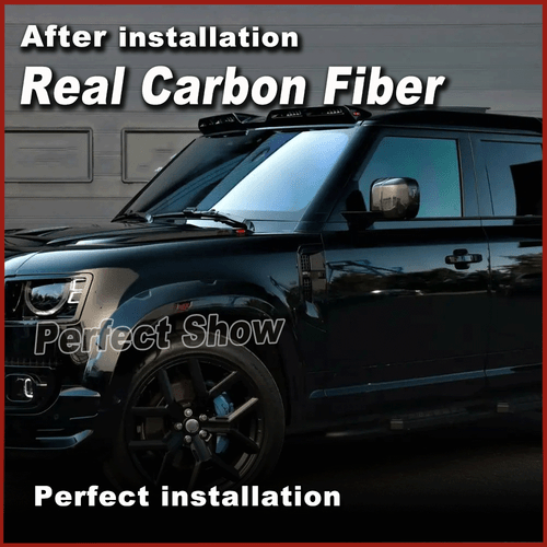 For Land Rover Defender 90 110 130 20UP Dry Carbon Side Mirror Cover Caps Add On - Picture 3 of 12