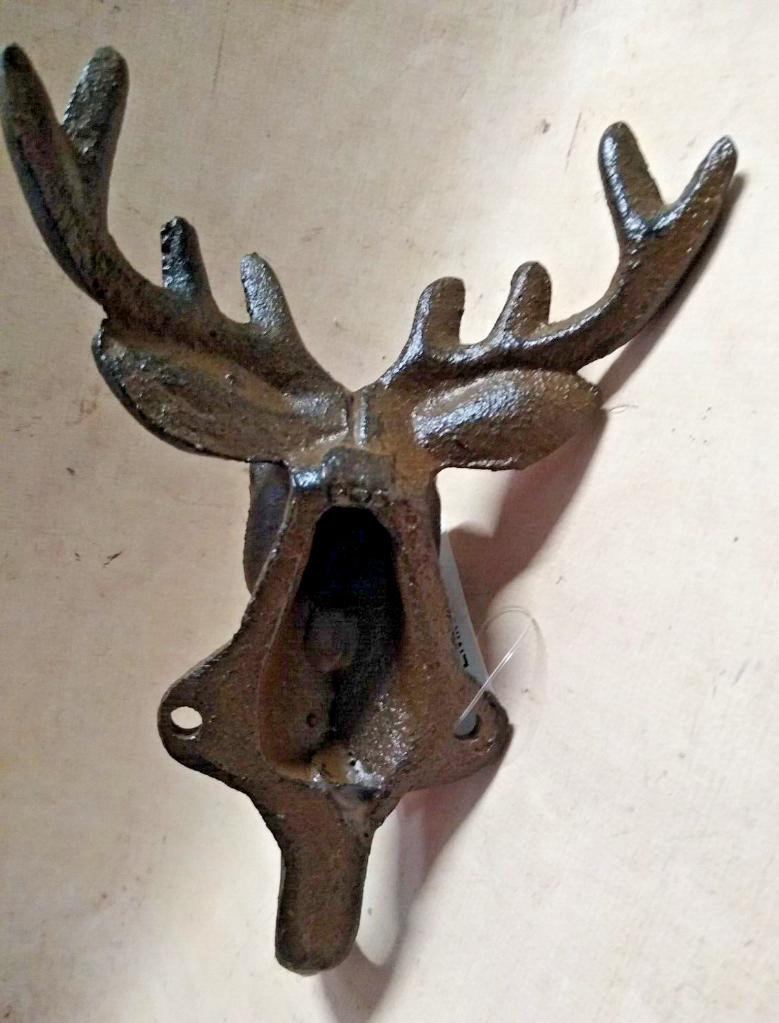 Country Farmhouse Outdoor Towel Hat Bath Robe Cast Iron Deer Wall Hook Rustic