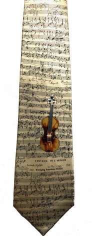 Mens Tie - FANTASIA in C Minor - MOZART - museum artifacts - NEW