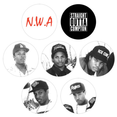 N.W.A. Button 7-Pack Straight Outta Compton Dr. Dre Eazy E Ice Cube NWA Rap