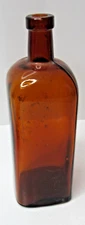 Vintage  Square Whiskey Beer Medicine Dark Amber Brown Color Bottle  BL-25