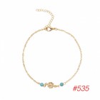 Anklet 21cm(8 2/8") #535 Gold Plated Blue Sunflower