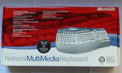 Vintage Microsoft Wired PS/2 Natural Multimedia Ergonomic Keyboard ...
