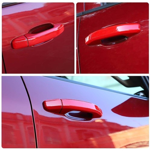 ⭕RED EXTERIOR TAILGATE & SIDE DOOR HANDLE TRIM COVER FOR CHEVY SILVERADO 2014-18 - Picture 6 of 9