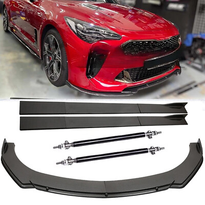 Carbon FiberFront Bumper Lip Spoiler / Strut Rods/ Side Skirt For Kia Stinger CK