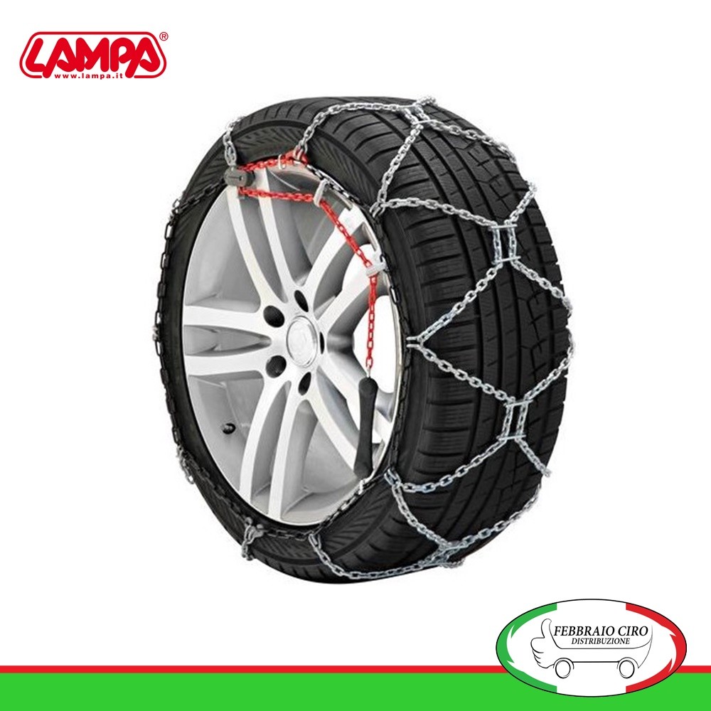 Catene Da Neve A Maglia Compatta 12 Mm – Coppia Per Pneumatici 255/70 17, Omologate, Con Autotensione E Cavo In Acciaio