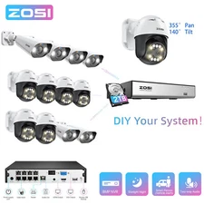 ZOSI 8CH 8MP NVR 5MP POE Security Camera System AI Face/Car Detect PT AI Track