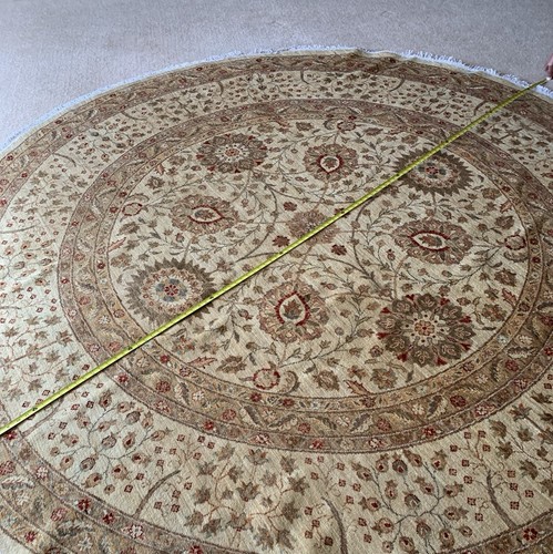 9’ Round Area Rug, Hand Knotted Rug, Wool Oriental Round Rug, Afghani Rug - Picture 2 of 9