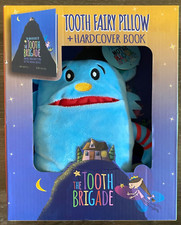 THE TOOTH BRIGADE NEW Plush Tooth Fairy Pillow Hardcover Book Set 9" Blue
