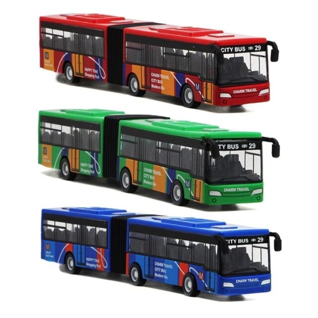 Educational Toys Bus Model Articulated Bus Pull Back Toys Diecast Bus Toy UN10658