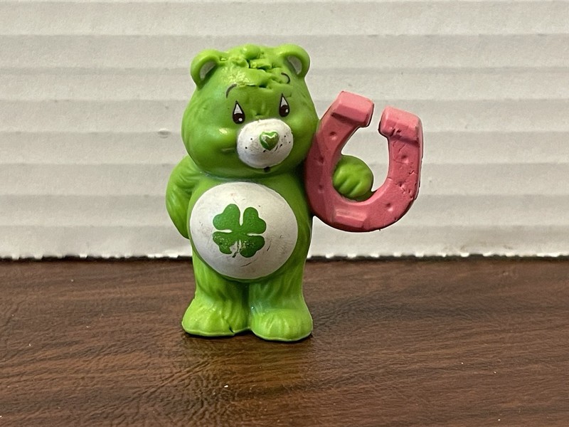Vintage 1983 Kenner Care Bears Good Luck Bear Irish Horseshoe Mini Figure 2”