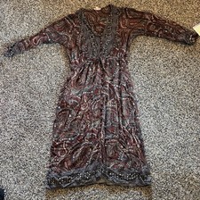 Knox Rose Women’s Button Up Dress V Neck Maxi Dress Long Sleeve with Pockets