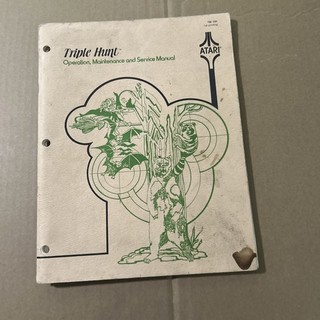 Original Factory Triple Hunt Atari W/ Schematics Arcade Video Game Owners Manual