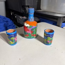 hand-painted Mexican Talavera tequila decante...
