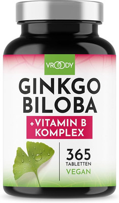 Ginkgo Biloba 6000mg pro Tablette, 365 Stück - Preis-Leistungs+ B-Vitami